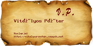 Vitályos Péter névjegykártya